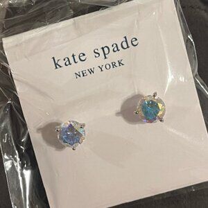 NEW Kate Spade Crystal Stud Earrings in Silvertone Metal - NWT